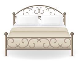 cama doble muebles vector illustration