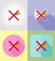 cigarette symbol service flat icons vector illustration