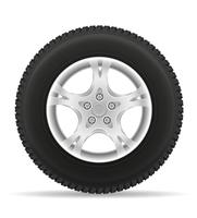 neumático de rueda de coche de la ilustración de vector de disco