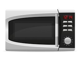 microwave oven with electronically controlled vector illustration