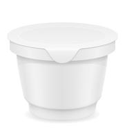 white plastic container of yogurt or ice cream vector illustration