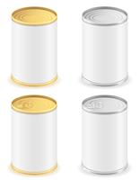 metal tin can set icons vector illustration