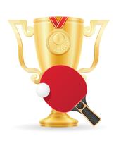 Ping-pong Copa ganador oro stock vector ilustración