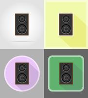 acoustic loundspeaker flat icons vector illustration