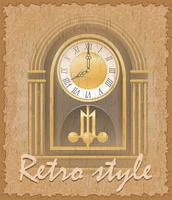 Cartel de estilo retro viejo reloj ilustración vectorial vector