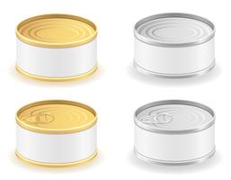 metal tin can set icons vector illustration