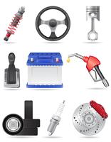 set icons of car parts vector illustration