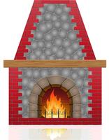 fireplace vector illustration