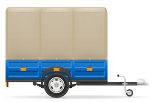 Remolque de coche para el transporte de mercancías ilustración vectorial vector