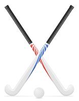 field hockey sport equipment vector illustration