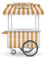 street food cart coffee vector illustration