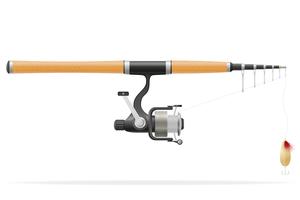 rod spinning for fishing vector illustration