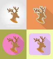 christmas and new year flat icons vector illustration