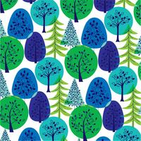 blue green overlapping trees pattern vector