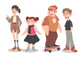 Children Character Set Concept vector