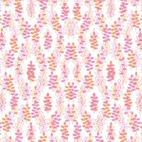 patrón de hoja rosa naranja sobre blanco vector