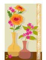 pink and orange flowers vector graphic placement