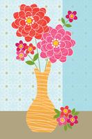 zinnias in vase vector graphic placement