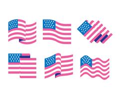 American Flag Set vector