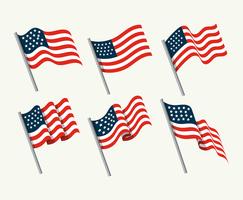 American Flag Set vector