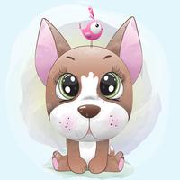 Cute dog baby vector