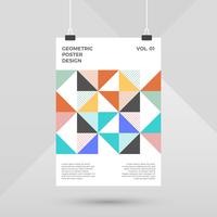 Flat Scandinavian Geometric Poster Design vector