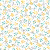 blue yellow grey leaf pattern vector