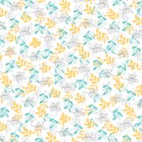 blue yellow grey leaf pattern vector