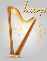 harp musical instruments stock vector illustration