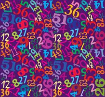 Numbers seamless multicolor background vector