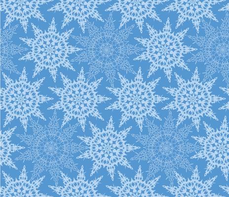 Snow seamless pattern, winter holiday snowflakes background.