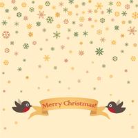 Merry Christmas greeting card design. Winter holiday snow background vector
