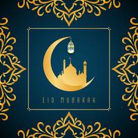 Abstract Eid Mubarak Islamic background vector