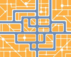 Plano de la ciudad con calles y casas. vector