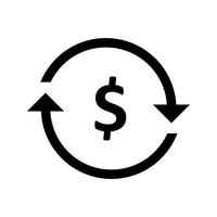 Currency exchange Glyph Black Icon vector