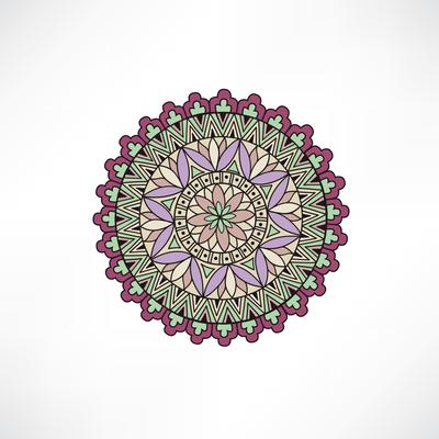 Oriental floral decorative element. Geometric ornament.