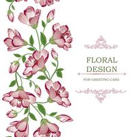 Floral seamless border garland pattern. Flower background. vector