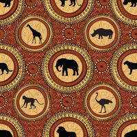 African ethnic seamless pattern. Abstract background with animals. vector