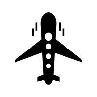 Plane Glyph Black Icon vector