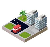 Houses and roads vector