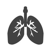 Lungs Glyph Black Icon