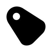 Icono de etiqueta glifo negro vector