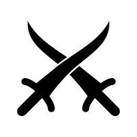Sword fighting Glyph Black Icon vector