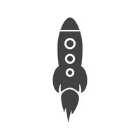 Marketing rocket Glyph Black Icon vector