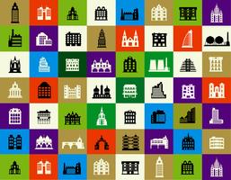 Silhouettes of city buildings vector
