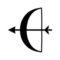 Icono de tiro con arco glifo negro vector