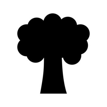 Icono de árbol glifo negro vector