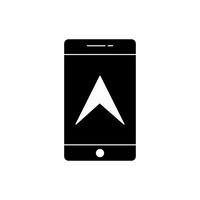 Mobile GPS Glyph Black Icon vector