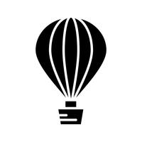 Air balloon Glyph Black Icon vector