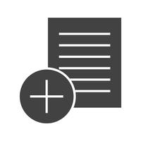 Add notes Glyph Black Icon vector